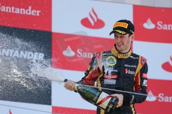 World © Octane Photographic Ltd. F1 German GP - Nurburgring. Sunday 7th July 2013 - Podium. Lotus F1 Team - Romain Grosjean. Digital Ref : 0750au8i0519