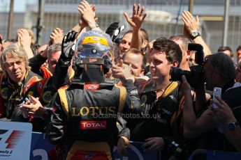 World © Octane Photographic Ltd. F1 German GP - Nurburgring. Sunday 7th July 2013 - Parc Ferme. Lotus F1 Team - Romain Grosjean. Digital Ref : 0750lw1d5316