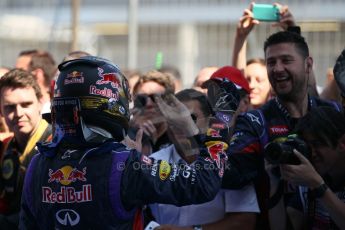 World © Octane Photographic Ltd. F1 German GP - Nurburgring. Sunday 7th July 2013 - Parc Ferme. Infiniti Red Bull Racing - Race Winner Sebastian Vettel. Digital Ref : 0750lw1d5362