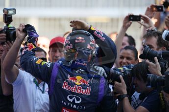 World © Octane Photographic Ltd. F1 German GP - Nurburgring. Sunday 7th July 2013 - Parc Ferme. Infiniti Red Bull Racing - Race Winner Sebastian Vettel. Digital Ref : 0750lw1d5367