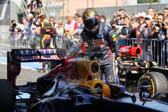 World © Octane Photographic Ltd. F1 German GP - Nurburgring. Sunday 7th July 2013 - Parc Ferme. Infiniti Red Bull Racing RB9 - Sebastian Vettel. Digital Ref : 0750lw1d5377