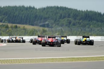 World © Octane Photographic Ltd. F1 German GP - Nurburgring. Sunday 7th July 2013 - Race. The tail end pack scrap, Williams sandwiched between Caterham and Marussia. Digital Ref : 0749lw1dx9371