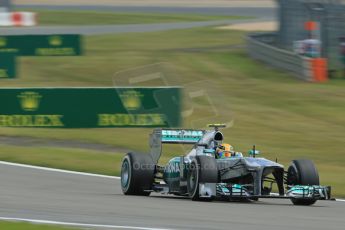 World © Octane Photographic Ltd. F1 German GP - Nurburgring. Saturday 6th July 2013 - Practice three. Mercedes AMG Petronas F1 W04 – Lewis Hamilton. Digital Ref : 0744lw1d6215