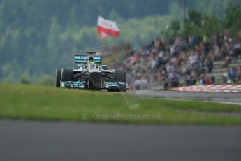 World © Octane Photographic Ltd. F1 German GP - Nurburgring. Saturday 6th July 2013 - Practice three. Mercedes AMG Petronas F1 W04 - Nico Rosberg. Digital Ref : 0744lw1d6675