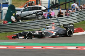 World © Octane Photographic Ltd. F1 German GP - Nurburgring, Saturday 6th July 2013 - Qualifying. Sauber C32 - Esteban Gutierrez. Digital Ref : 0745lw1d6874