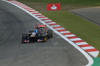 World © Octane Photographic Ltd. F1 German GP - Nurburgring, Saturday 6th July 2013 - Qualifying. Scuderia Toro Rosso STR8 - Jean-Eric Vergne. Digital Ref : 0745lw1d7094