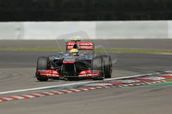 World © Octane Photographic Ltd. F1 German GP - Nurburgring, Saturday 6th July 2013 - Qualifying. Vodafone McLaren Mercedes MP4/28 - Sergio Perez. Digital Ref : 0745lw1d7180