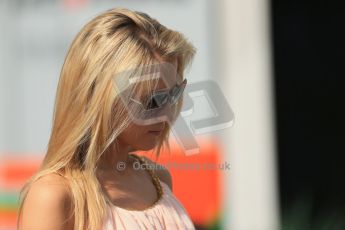 World © Octane Photographic Ltd. F1 German GP - Nurburgring, Sunday 7th July 2013 - Paddock. Adrian Sutils girlfriend Ellien Wardhana. Digital Ref : 0748lw1d7997
