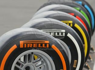 World © Octane Photographic Ltd. F1 German GP - Nurburgring. Thursday 4th July 2013 - Paddock. Pirelli tires. Digital Ref : 0737lw1d2990