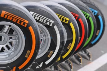 World © Octane Photographic Ltd. F1 German GP - Nurburgring. Thursday 4th July 2013 - Paddock. Pirelli tires. Digital Ref : 0737lw1d2992