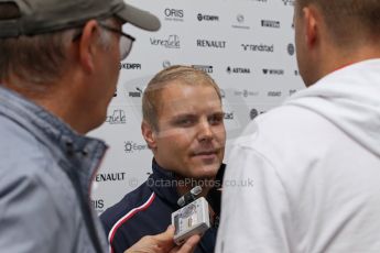 World © Octane Photographic Ltd. F1 German GP - Nurburgring. Thursday 4th July 2013 - Paddock. Williams FW35 - Valtteri Bottas being interviewed. Digital Ref : 0737lw1d2997