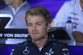 World © Octane Photographic Ltd. F1 German GP - Nurburgring. Thursday 4th July 2013 - Press Conference. Mercedes AMG Petronas F1 W04 - Nico Rosberg. Digital Ref : 0738lw1d2867