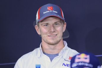 World © Octane Photographic Ltd. F1 German GP - Nurburgring. Thursday 4th July 2013 - Press Conference. Sauber C32 - Nico Hulkenberg. Digital Ref : 0738lw1d2874