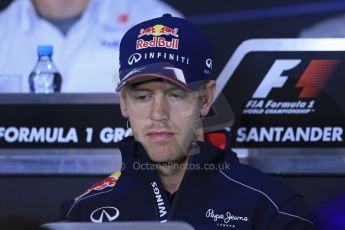 World © Octane Photographic Ltd. F1 German GP - Nurburgring. Thursday 4th July 2013 - Press Conference. Infiniti Red Bull Racing RB9 - Sebastian Vettel. Digital Ref : 0738lw1d2882
