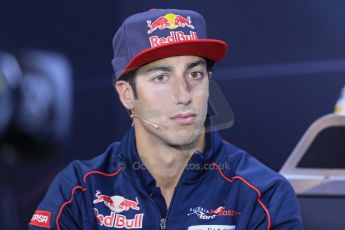 World © Octane Photographic Ltd. F1 German GP - Nurburgring. Thursday 4th July 2013 - Press Conference. Scuderia Toro Rosso STR 8 - Daniel Ricciardo. Digital Ref : 0738lw1d2915