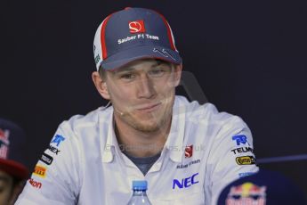 World © Octane Photographic Ltd. F1 German GP - Nurburgring. Thursday 4th July 2013 - Press Conference. Sauber C32 - Nico Hulkenberg. Digital Ref : 0738lw1d2989