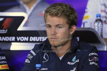 World © Octane Photographic Ltd. F1 German GP - Nurburgring. Thursday 4th July 2013 - Press Conference. Mercedes AMG Petronas F1 W04 - Nico Rosberg. Digital Ref : 0738lw1d3125