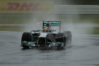 World © Octane Photographic Ltd. F1 British GP - Silverstone, Friday 28th June 2013 - Practice 1. Mercedes AMG Petronas F1 W04 – Lewis Hamilton. Digital Ref : 0724lw1d0766