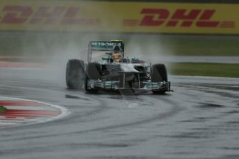 World © Octane Photographic Ltd. F1 British GP - Silverstone, Friday 28th June 2013 - Practice 1. Mercedes AMG Petronas F1 W04 – Lewis Hamilton. Digital Ref : 0724lw1d0891