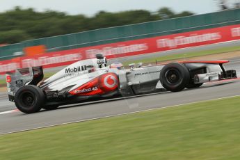 World © Octane Photographic Ltd. F1 British GP - Silverstone, Friday 28th June 2013 - Practice 2. Vodafone McLaren Mercedes MP4/28 - Jenson Button. Digital Ref : 0726lw1d0040