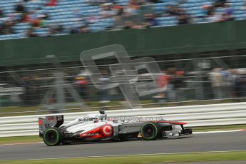 World © Octane Photographic Ltd. F1 British GP - Silverstone, Friday 28th June 2013 - Practice 2. Vodafone McLaren Mercedes MP4/28 - Jenson Button. Digital Ref : 0726lw1d9870