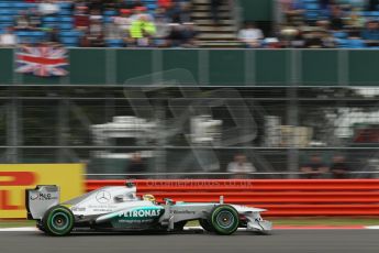 World © Octane Photographic Ltd. F1 British GP - Silverstone, Friday 28th June 2013 - Practice 2. Mercedes AMG Petronas F1 W04 - Nico Rosberg. Digital Ref : 0726lw1d9911