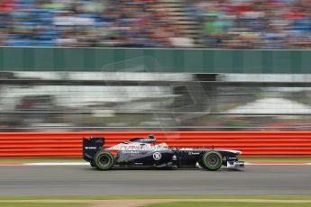 World © Octane Photographic Ltd. F1 British GP - Silverstone, Friday 28th June 2013 - Practice 2. Williams FW35 - Pastor Maldonado. Digital Ref : 0726lw1d9937