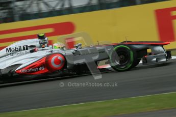 World © Octane Photographic Ltd. F1 British GP - Silverstone, Friday 28th June 2013 - Practice 2. Vodafone McLaren Mercedes MP4/28 - Sergio Perez . Digital Ref : 0726lw7dx1172