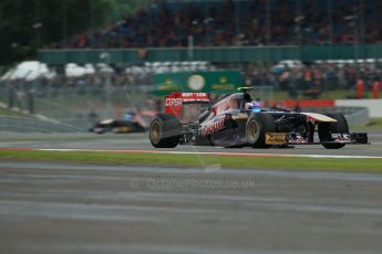 World © Octane Photographic Ltd. F1 British GP - Silverstone, Friday 28th June 2013 - Practice 2. Scuderia Toro Rosso STR 8 - Daniel Ricciardo followed by his team mate Jean-Eric Vergne. Digital Ref : 0726lw7dx1249