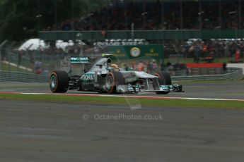 World © Octane Photographic Ltd. F1 British GP - Silverstone, Friday 28th June 2013 - Practice 2. Mercedes AMG Petronas F1 W04 – Lewis Hamilton. Digital Ref : 0726lw7dx1409