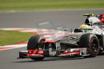 World © Octane Photographic Ltd. F1 British GP - Silverstone, Saturday 29th June 2013 - Practice 3. Vodafone McLaren Mercedes MP4/28 - Sergio Perez . Digital Ref : 0729lw1d0704