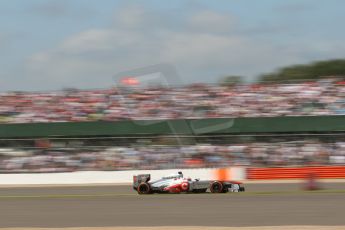 World © Octane Photographic Ltd. F1 British GP - Silverstone, Sunday 30th June 2013 - Race. Vodafone McLaren Mercedes MP4/28 - Jenson Button. Digital Ref : 0734lw1d2280