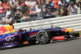 World © Octane Photographic Ltd. F1 British GP - Silverstone, Sunday 30th June 2013 – Race. Infiniti Red Bull Racing RB9 - Sebastian Vettel. Digital Ref : 0734lw1d2569
