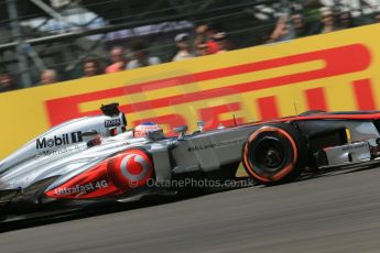 World © Octane Photographic Ltd. F1 British GP - Silverstone, Sunday 30th June 2013 - Race. Vodafone McLaren Mercedes MP4/28 - Jenson Button. Digital Ref : 0734lw1d2595