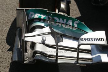 World © Octane Photographic Ltd. F1 British GP - Silverstone, Sunday 30th June 2013 - Race. Mercedes AMG Petronas F1 W04 - Front wing detail. Digital Ref : 0734lw1d2732
