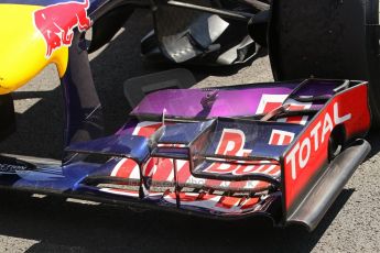 World © Octane Photographic Ltd. F1 British GP - Silverstone, Sunday 30th June 2013 – Race. Infiniti Red Bull Racing RB9 - Front wing detail. Digital Ref : 0734lw1d2734