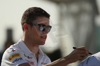 World © Octane Photographic Ltd. F1 British GP - Silverstone, Sunday 30th June 2013 – F1 Paddock. Paul di Resta - Sahara Force India. Digital Ref : 0733lw1d1585