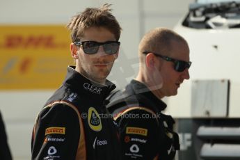 World © Octane Photographic Ltd. F1 British GP - Silverstone, Sunday 30th June 2013 – F1 Paddock. Romain Grosjean - Lotus F1 Team. Digital Ref : 0733lw1d1639