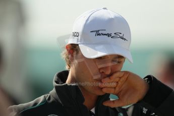 World © Octane Photographic Ltd. F1 British GP - Silverstone, Sunday 30th June 2013 – F1 Paddock. Nico Rosberg - Mercedes AMG Petronas. Digital Ref : 0733lw1d1666