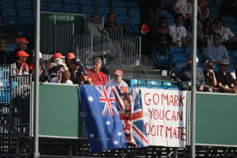 World © Octane Photographic Ltd. F1 British GP - Silverstone, Sunday 30th June 2013 – Atmosphere. Mark Webber fans. Digital Ref : 0733lw1d1708