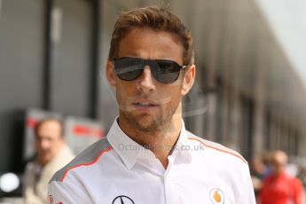 World © Octane Photographic Ltd. F1 British GP - Silverstone, Sunday 30th June 2013 – F1 Paddock. Jenson Button - Vodafone McLaren Mercedes. Digital Ref : 0733lw1d1903