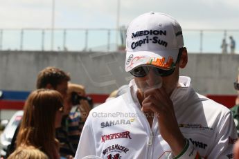 World © Octane Photographic Ltd. F1 British GP - Silverstone, Sunday 30th June 2013 – F1 Paddock. Adrian Sutil - Sahara Force India. Digital Ref : 0733lw1d1951