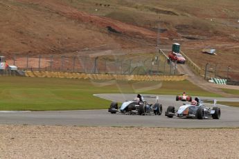 World © Octane Photographic Ltd. 2013 Protyre Formula Renault Championship – Donington Park, Sunday 14th April 2013 - Race 2. Hong Wei Cao - Fortec Motorsports over takes Shahan Sarkissian - MTECH Lite. Digital ref : 0635lw7d5371