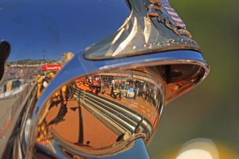 World © Octane Photographic Ltd. GP2 Monaco GP, Monte Carlo, Thursday 23rd May 2013. Practice and Qualifying. Jake Rosenzweig - Barwa Addax Team reflected in a fire marshal's visor. Digital Ref : 0693cb7d0843