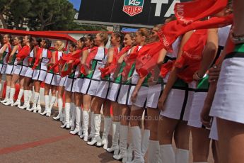 World © Octane Photographic Ltd. GP2 Monaco GP, Monte Carlo, Friday 24th May. F1 Grid Girls on parade. Digital Ref : 0697cb7d1461