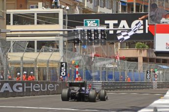 World © Octane Photographic Ltd. GP2 Monaco GP, Monte Carlo, Friday 24th May. Feature Race. Sam Bird – Russian TIME crosses the line to take the win. Digital Ref : 0697cb7d1984