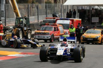 World © Octane Photographic Ltd. GP2 Monaco GP, Monte Carlo, Friday 24th May. Feature Race green flag lap. Kevin Ceccon without his front wing - Trident Racing. Digital Ref : 0697lw1d8702