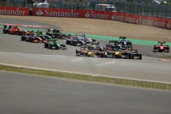 World © Octane Photographic Ltd. GP2 German GP, Nurburgring, 6th July 2013. Race 1. Marcus Ericsson and Stephan Richelmi lead the opening lap - DAMS. Digital Ref : 0746lw1d7616