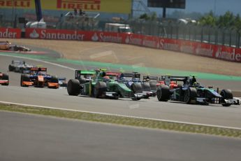 World © Octane Photographic Ltd. GP2 German GP, Nurburgring, 6th July 2013. Race 1. The opening lap action. Digital Ref : 0746lw1d7638