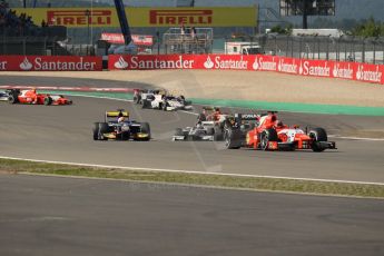 World © Octane Photographic Ltd. GP2 German GP, Nurburgring, Sunday 7th July 2013. Race 2. Johnny Cecotto – Arden International and Felipe Nasr - Carlin. Digital Ref : 0747lw1d4719